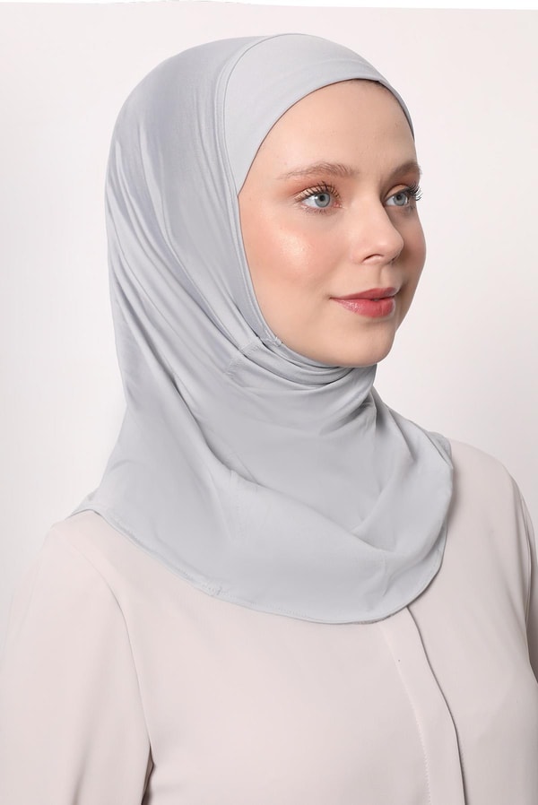 Açık Gri Hijab Sport Bone