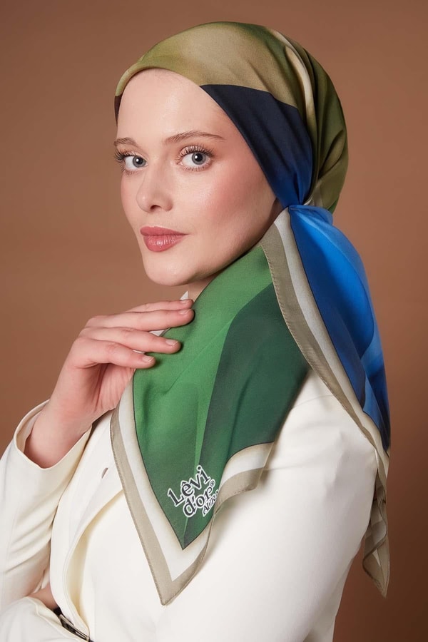 Açık Vizon Parçalı Desen Aura Eşarp