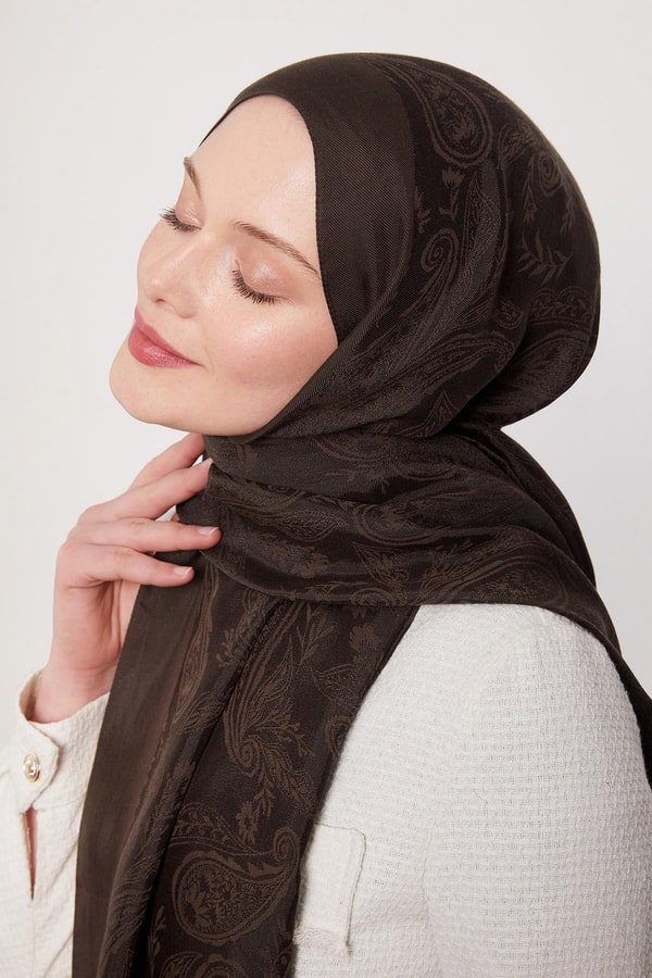 Acı Kahve Hint Desen Grazia Şal
