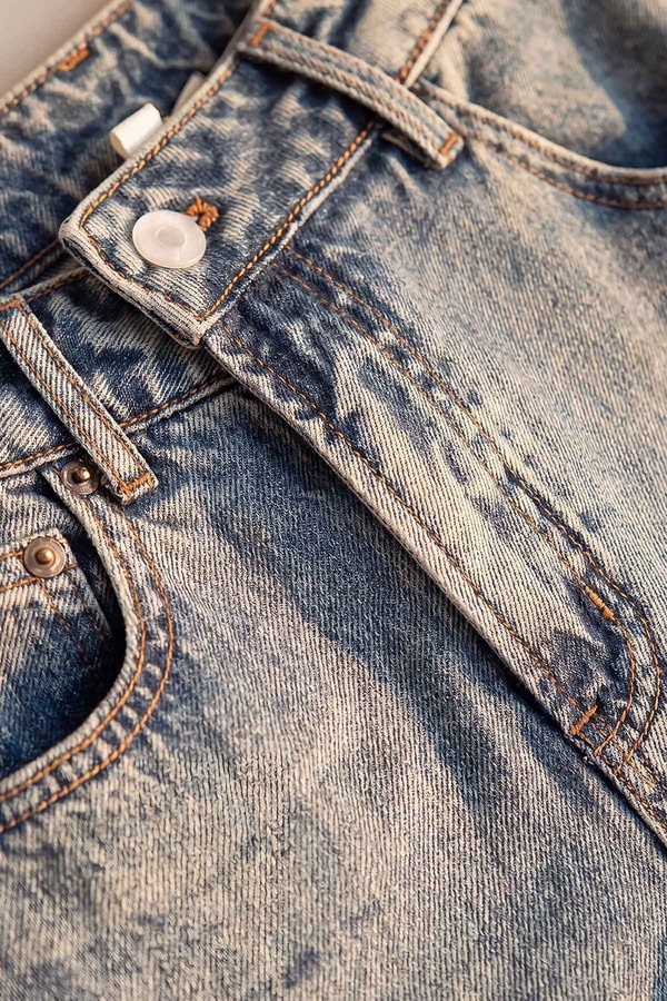 Açık Mavi Yüksek Bel Düz Paça Jean
