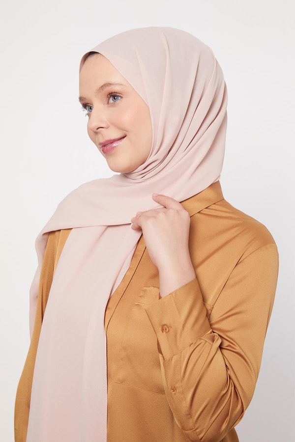 Açık Somon Lux Şifon Şal