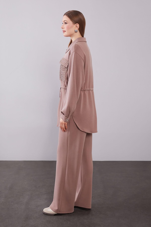 Antrasit File Cep Detaylı İkili Takım