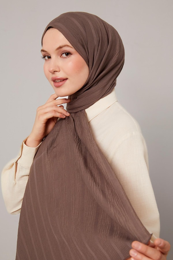 Antrasit Kendinden Dokulu Natural Line Şal