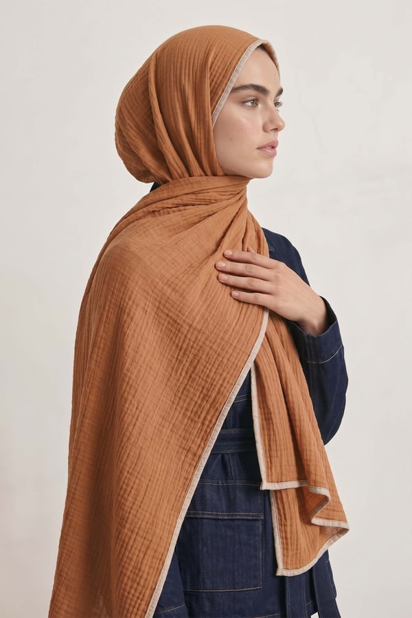 Basıc Müslin Şal Camel