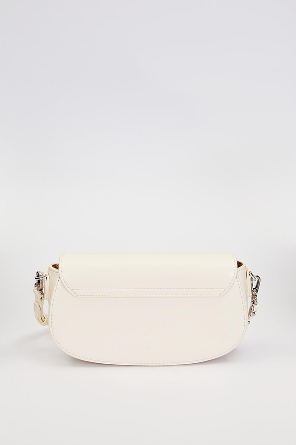 Bej Kilit Aksesuar Detaylı Omuz Çantası