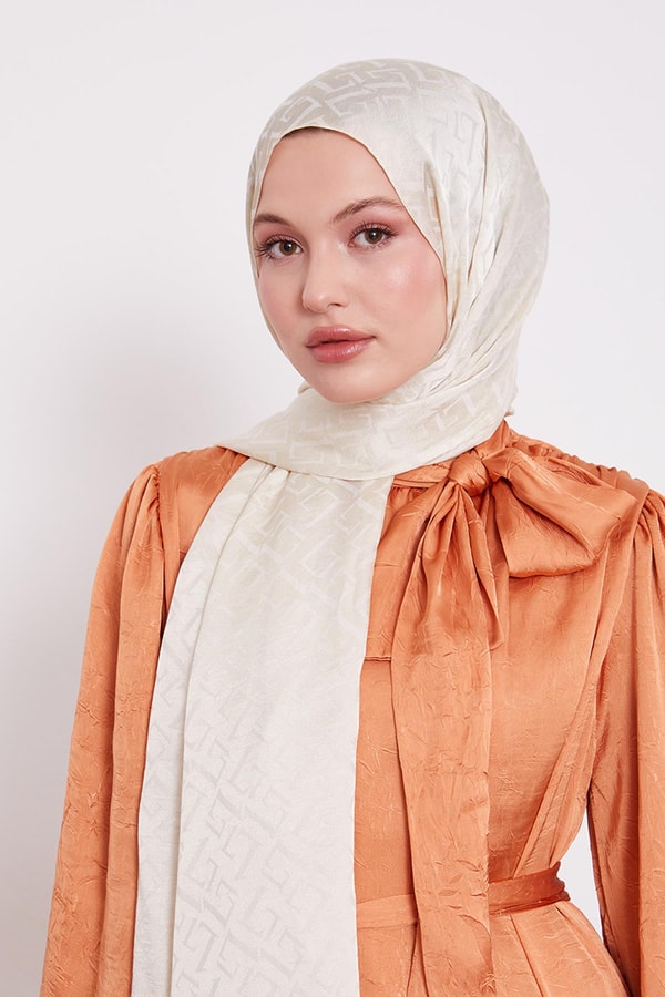 Bej L Desen İtalyan Jakar Şal