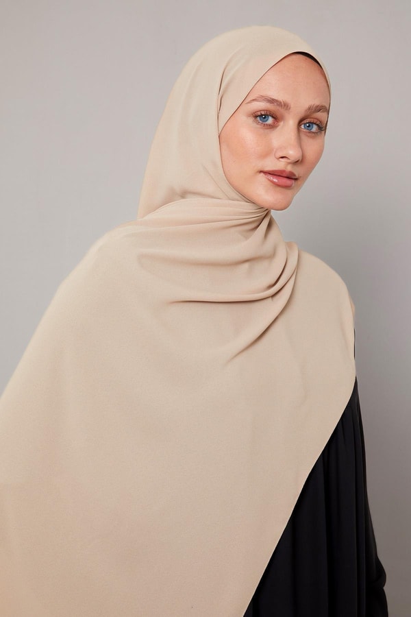 Bej Lux Şifon Şal