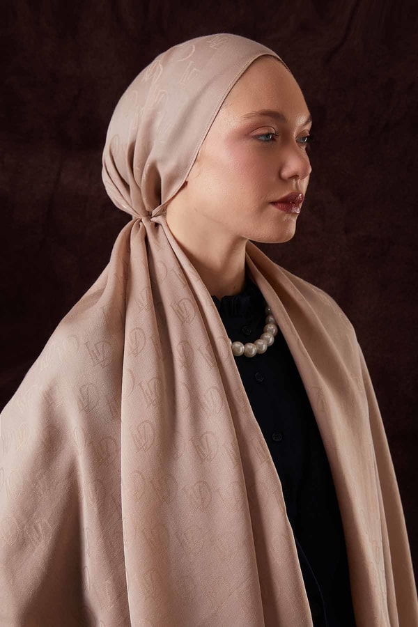 Bej LVD Baskılı Naia Jakar Şal