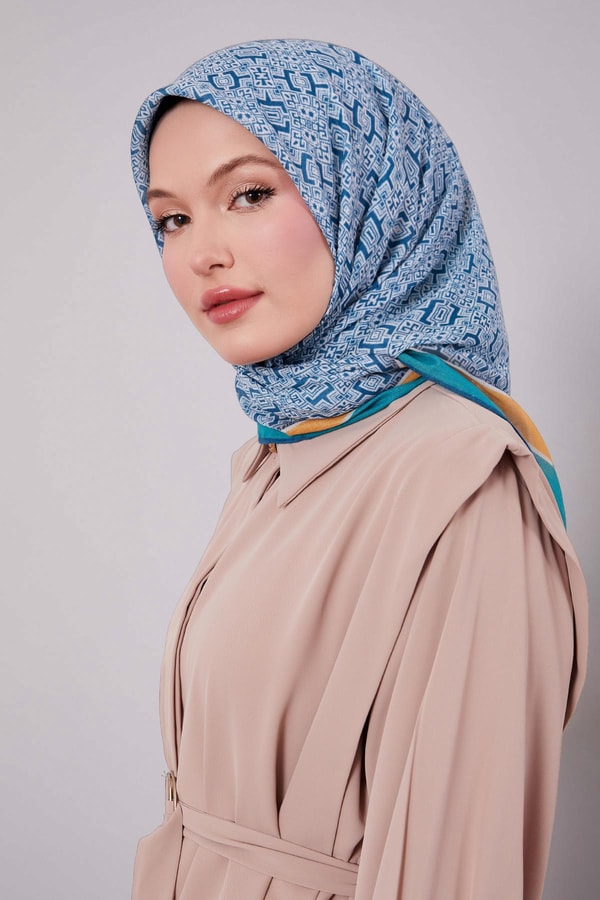 Benetton Puzzle Desen Soft Eşarp
