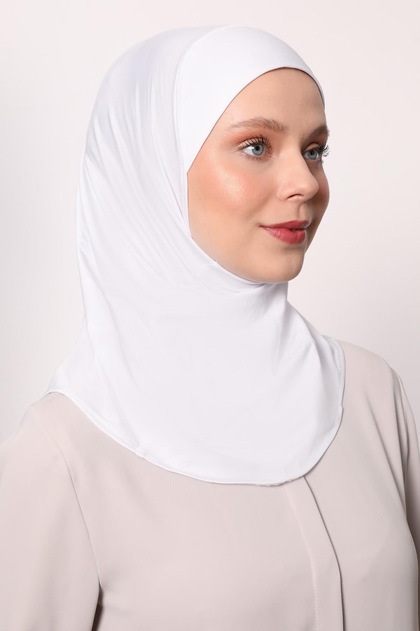 Beyaz Hijab Sport Bone
