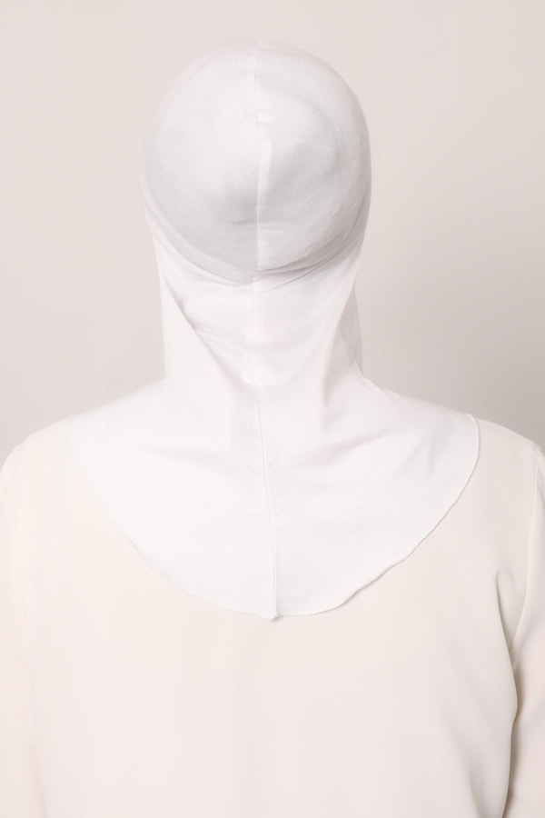 Beyaz Hijabchi Boyunluklu Bone