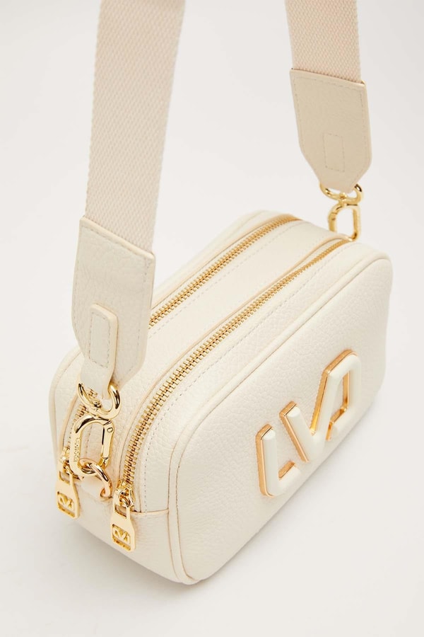 Beyaz Kalın Kuşak Askılı Omuz