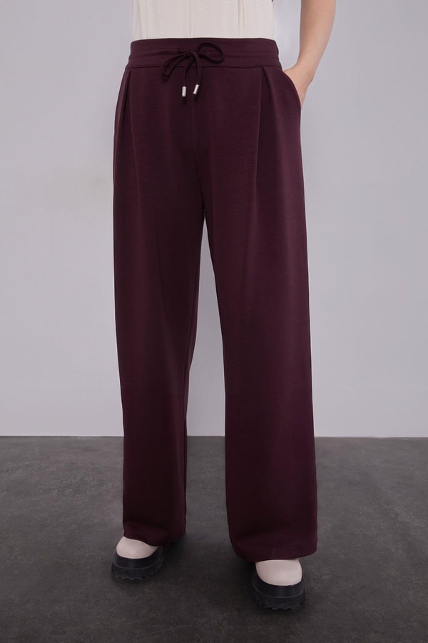 Bordo Cep Aksesuar Detaylı İkili Takım