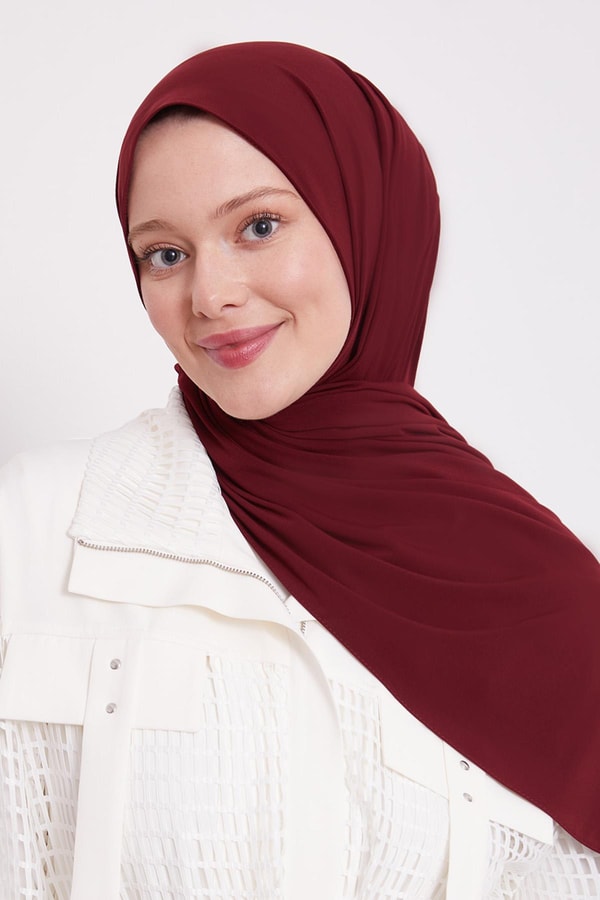 Bordo Düz Sandy Şal