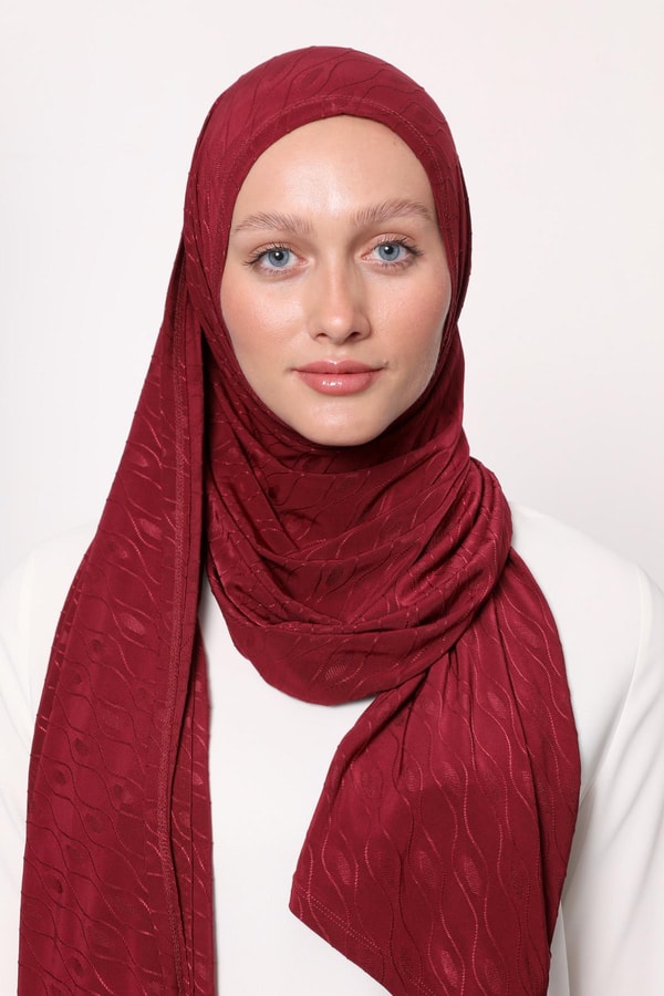 Bordo Premium Hazır Şal