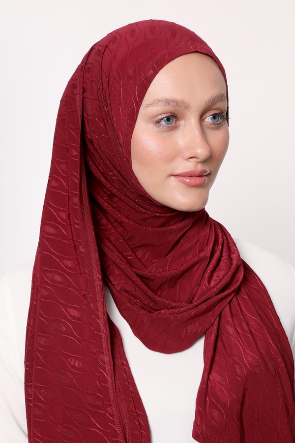 Bordo Premium Hazır Şal