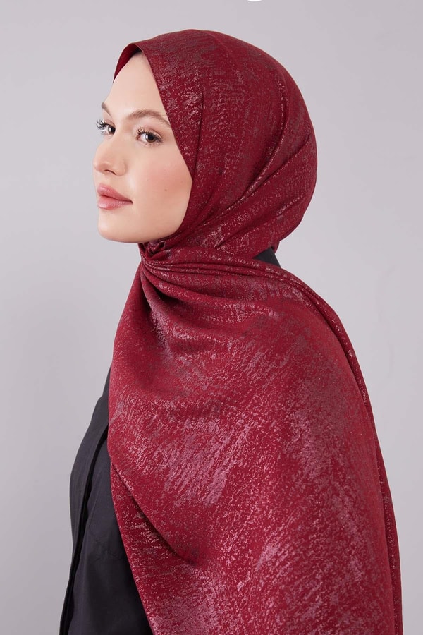 Bordo Shine Cazz Şal