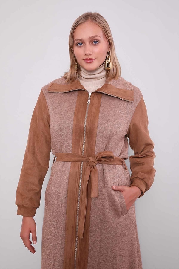 Camel Bel Bağlamalı Süet Kap