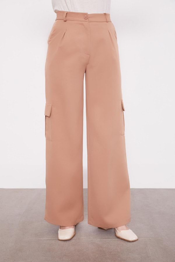 Camel Cep Detaylı Pantolon