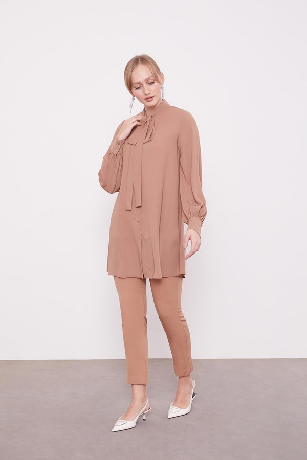 Dar Paça Pantolon Camel