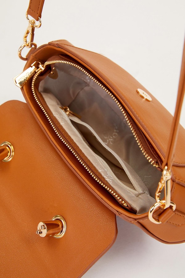 Camel Geometrik Model Omuz Çantası