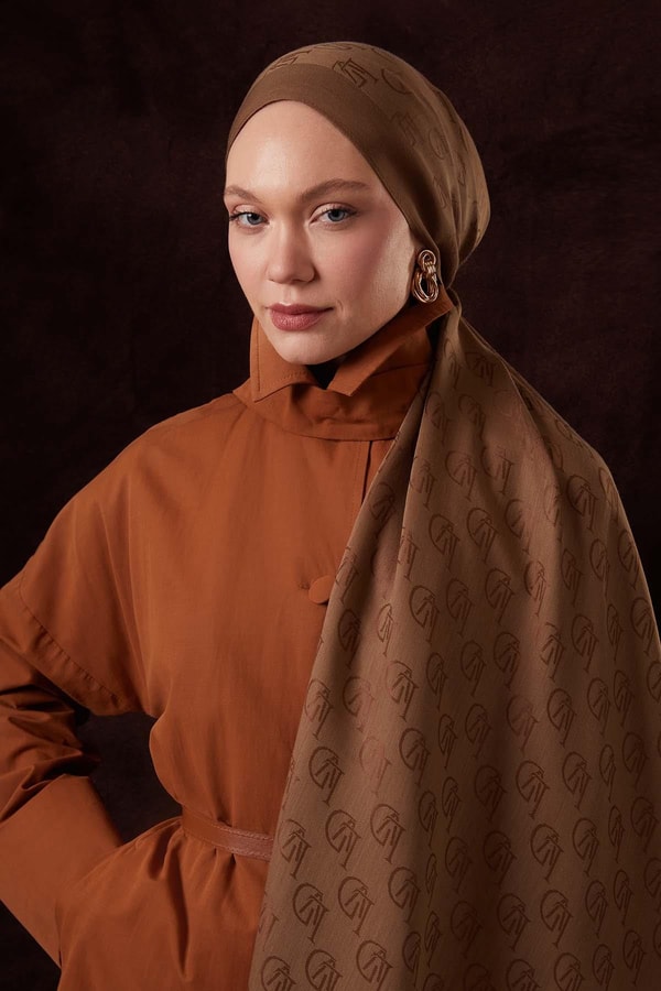 Camel LVD Baskılı Naia Jakar Şal