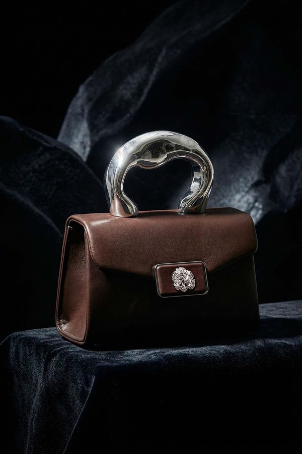 Camel Metal Aksesuar Tokalı El Çantası