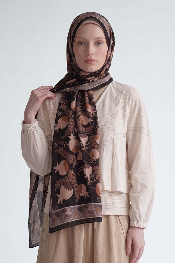 Camel Nar Desenli Royal Şal