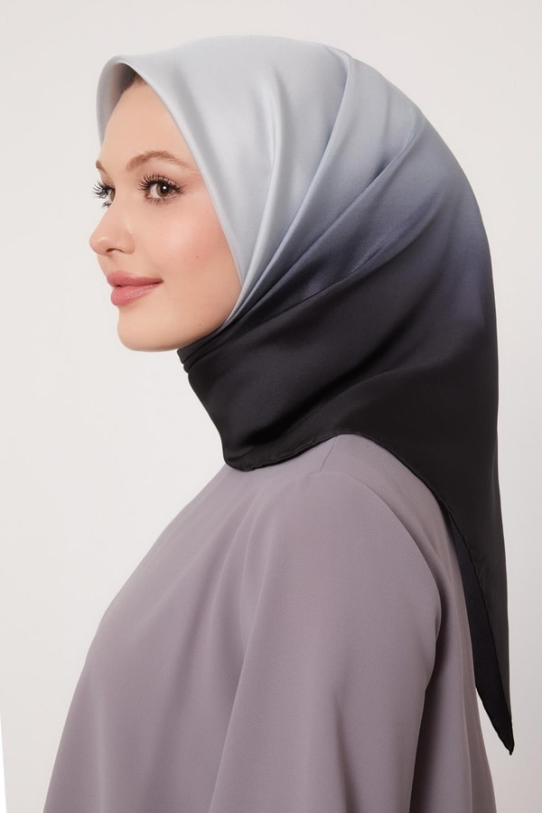 Füme Geçişli Twill İpek Eşarp