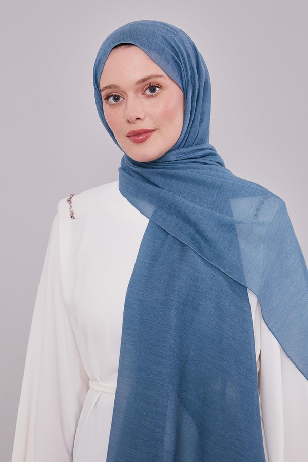 Gece Mavisi Arlyn Düz Şal
