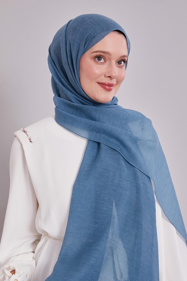 Gece Mavisi Arlyn Düz Şal