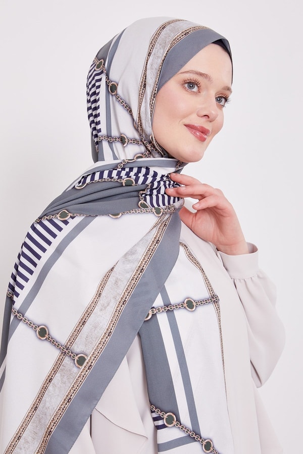 Geometrik Desenli Desenli Love Şal Mint Yeşili