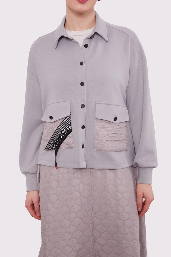 Gri Kapitone Etekli Takım