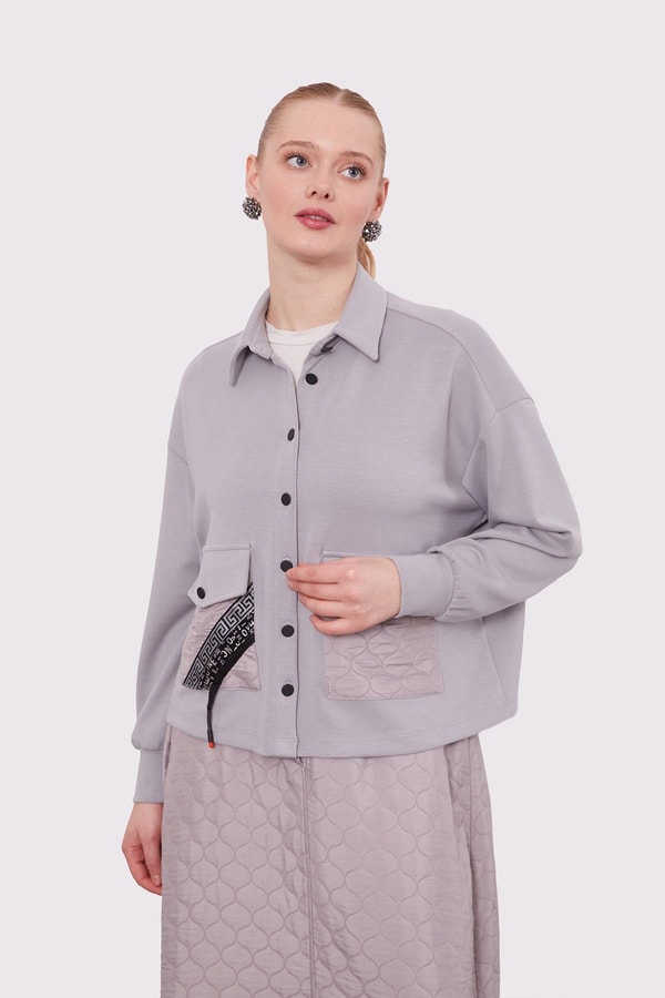 Gri Kapitone Etekli Takım