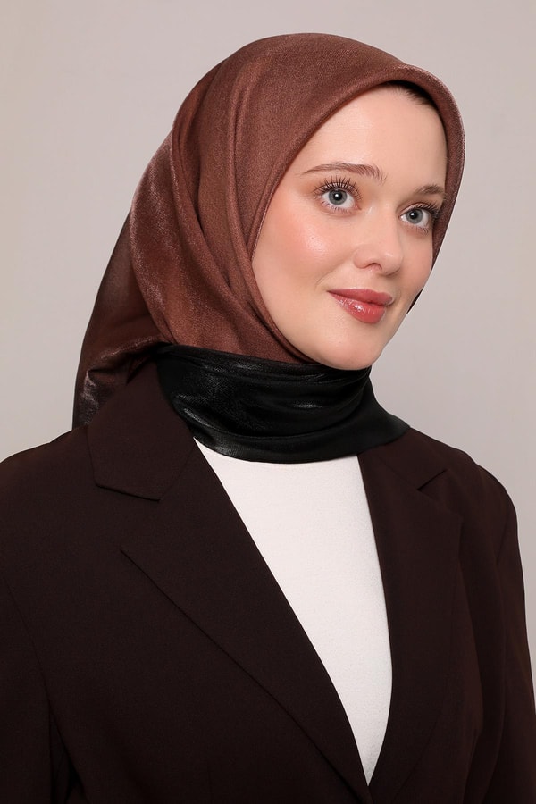 Gül Kurusu Çift Renk Kehribar Eşarp