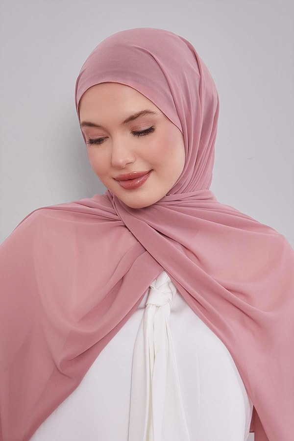 Gül Lux Şifon Şal