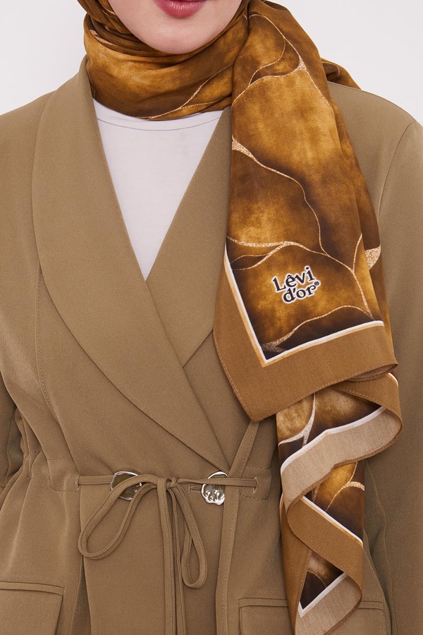 Haki Varak Desen Royal Şal