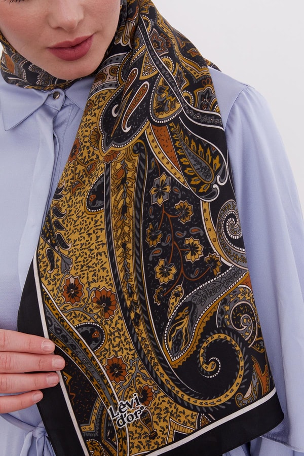 Hardal Etnik Desen Royal Şal