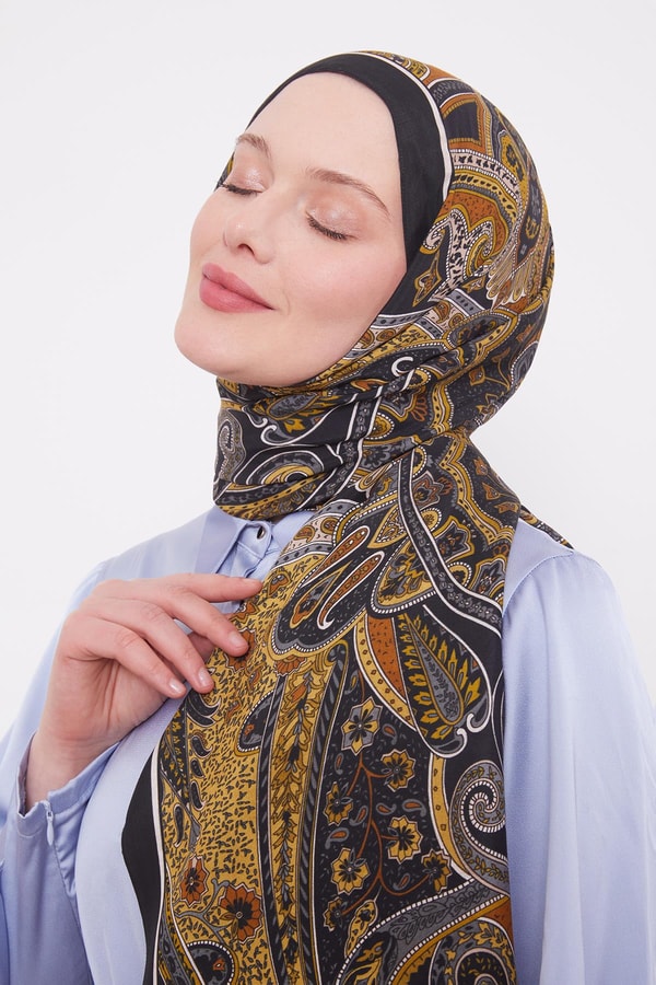 Hardal Etnik Desen Royal Şal