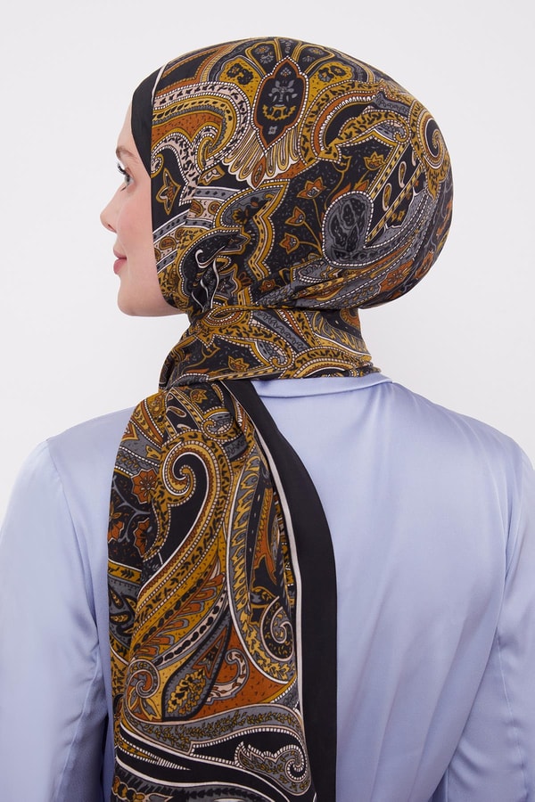 Hardal Etnik Desen Royal Şal