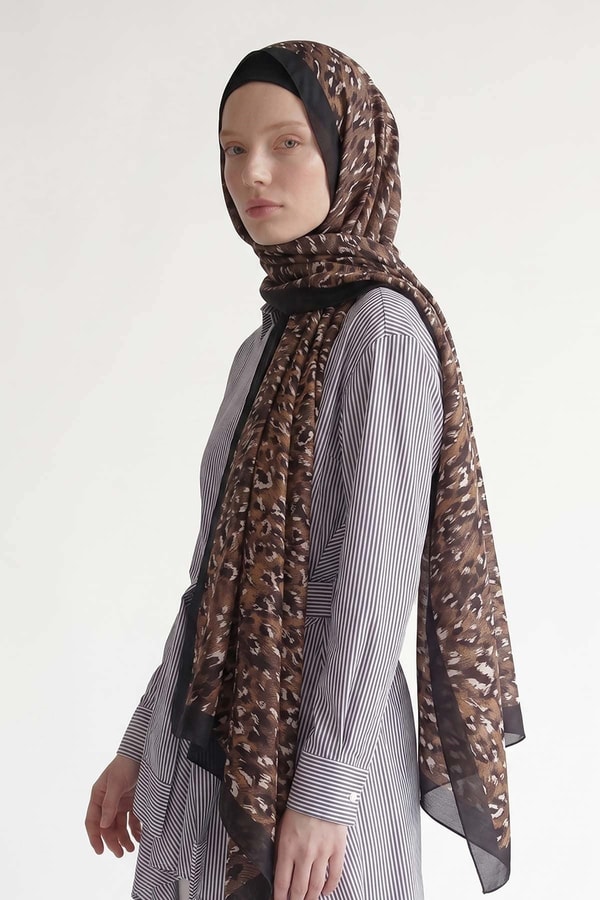 Hardal Leopar Dokulu Sport Şal