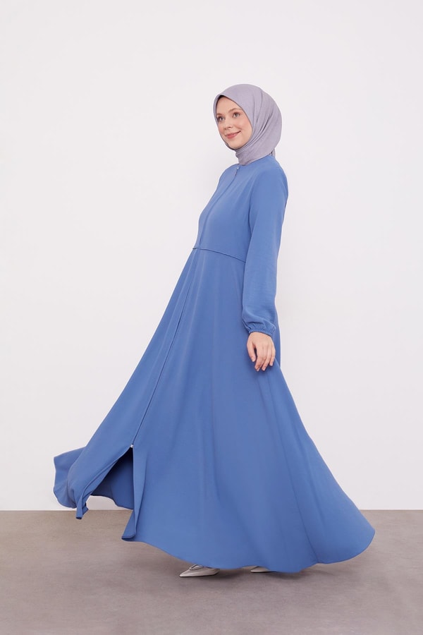 İndigo Geniş Etekli Ferace