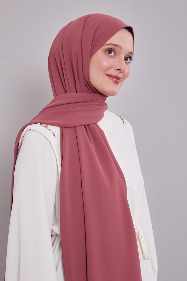 Koyu Pembe Düz Trend Şal