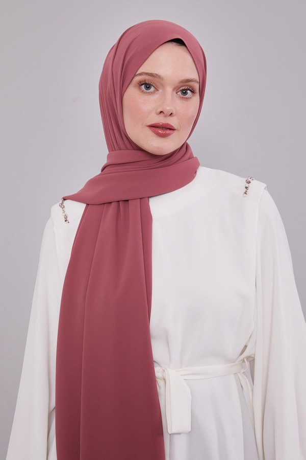 Koyu Pembe Düz Trend Şal