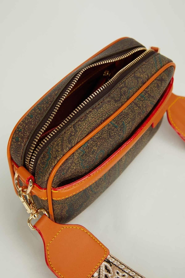 Kahve Desenli Askılı Omuz Çantası