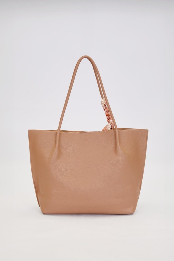 Kahve Fular Detaylı Omuz Çantası