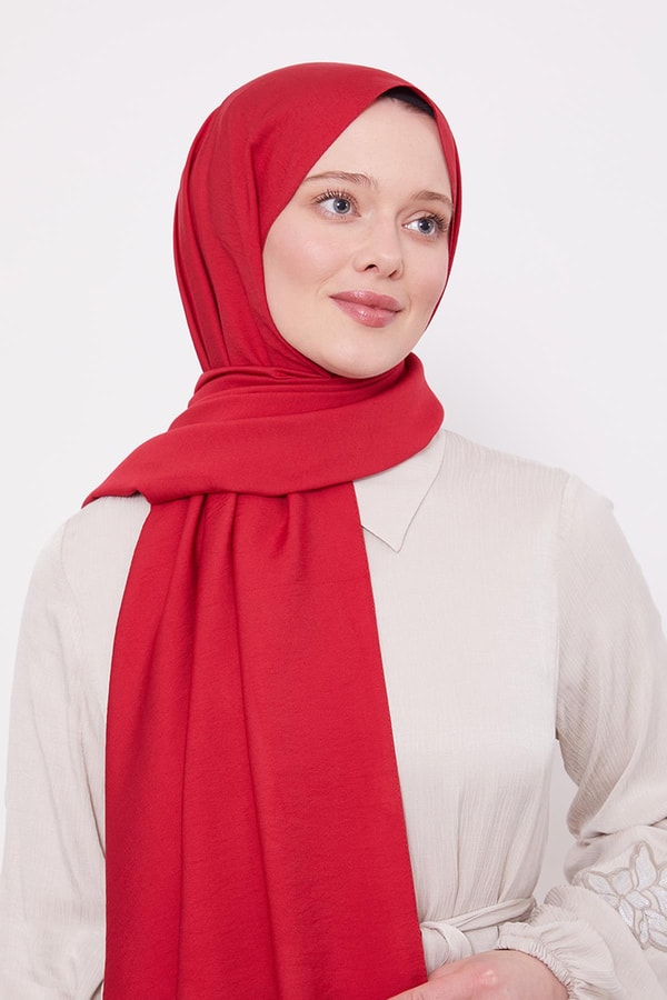 Kırmızı Leola Düz Şal