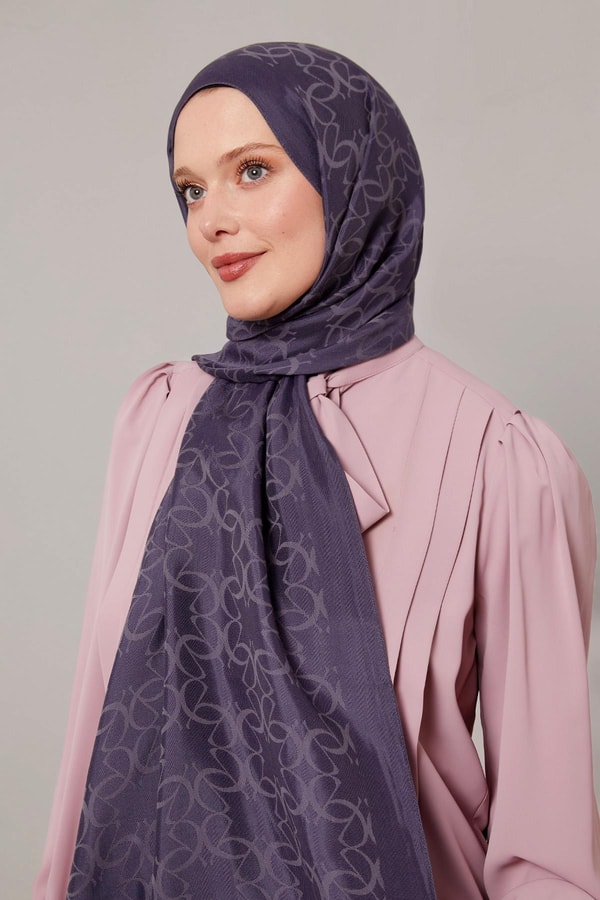 Kot Mavi Geometrik Desen Grazia Şal