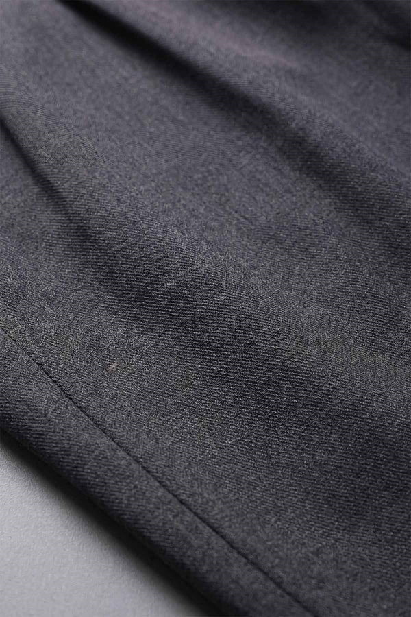 Çift Pile Dikişli Pantolon Koyu Gri