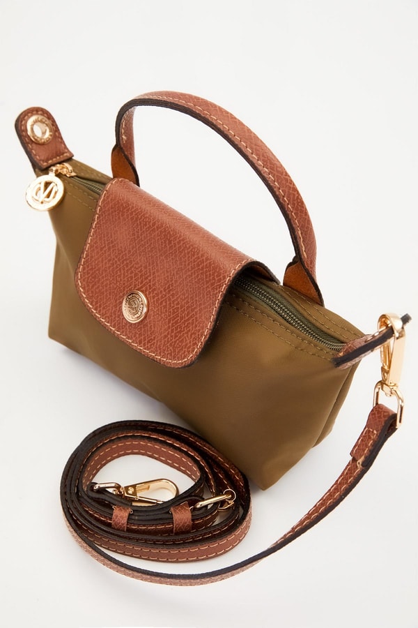 KOYU YEŞİL C12 9604 Deri Kapak Detaylı El Çantası